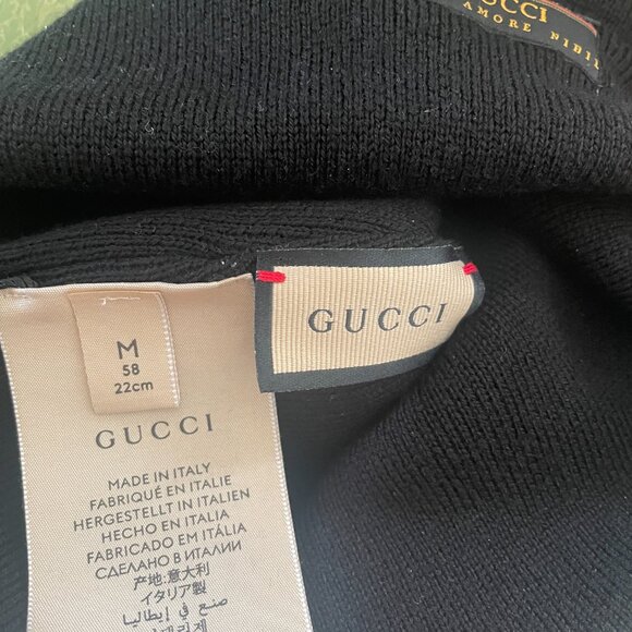 NWT GUCCI PATCH LOGO BEANIE 612118 size M - Picture 4 of 5
